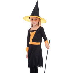 Orange and Black Witch Costume - Adorable Little Witch Halloween Outfit